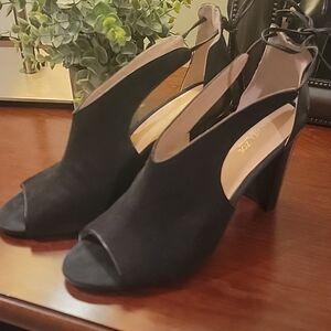 Rachel Zoe Black Suede Heels Sz 9